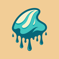 Creative Cool Water Shape: Minimalist Melting Brand Sign Theme for Print on Demand Design