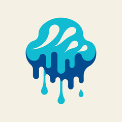 Creative Cool Water Shape: Minimalist Melting Brand Sign Theme for Print on Demand Design