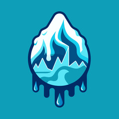 Creative Cool Water Shape: Minimalist Melting Brand Sign Theme for Print on Demand Design