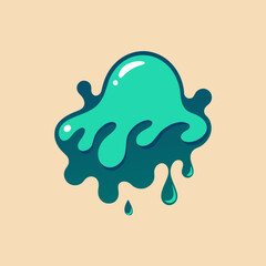 Creative Cool Water Shape: Minimalist Melting Brand Sign Theme for Print on Demand Design