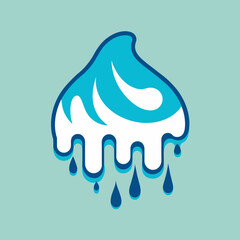 Creative Cool Water Shape: Minimalist Melting Brand Sign Theme for Print on Demand Design