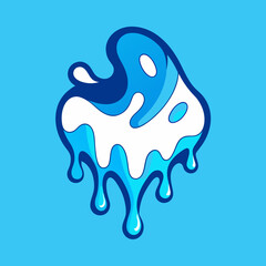 Creative Cool Water Shape: Minimalist Melting Brand Sign Theme for Print on Demand Design