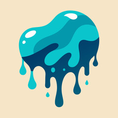 Creative Cool Water Shape: Minimalist Melting Brand Sign Theme for Print on Demand Design