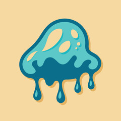 Creative Cool Water Shape: Minimalist Melting Brand Sign Theme for Print on Demand Design