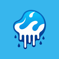 Creative Cool Water Shape: Minimalist Melting Brand Sign Theme for Print on Demand Design