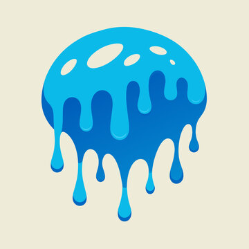 Creative Cool Water Shape: Minimalist Melting Brand Sign Theme for Print on Demand Design