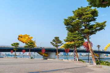 The carp turning into (Ca Chep Hoa Rong)a dragon statue in Da Nang ,
a special significance for the...