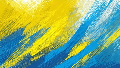Cross hatching strokes and an artistic vector texture on canvas. Oil in yellow and blue, acrylic painting