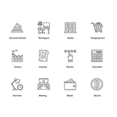 Financial Business Vector Icon Design Collection