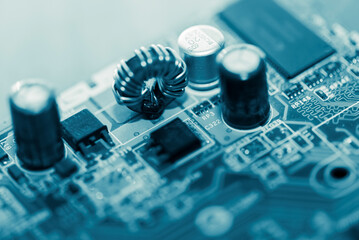 Abstract,close up of Mainboard Electronic background.
(logic board,cpu motherboard,circuit,system board,mobo)
