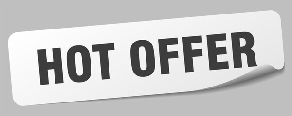 hot offer sticker. hot offer label