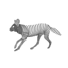 Fototapeta na wymiar Simple line art illustration of african wild dog 1