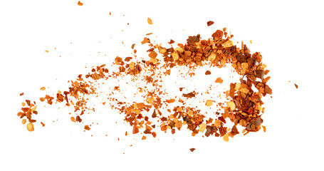 ground red chili pepper, dry paprika powder spice, graphic element isolated on a transparent...