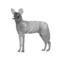 Fototapeta na wymiar Simple line art illustration of african wild dog 2