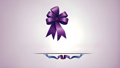 Purple Ribbon Bow In Logo Style