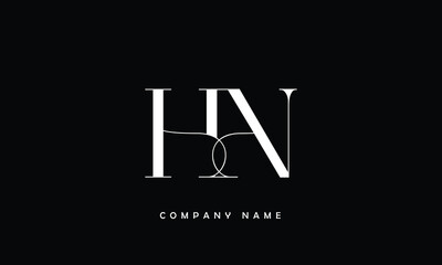 NH, HN, N, H Abstract Letters Logo Monogram