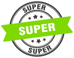 super stamp. super label on transparent background. round sign