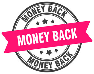 money back stamp. money back label on transparent background. round sign
