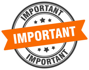 important stamp. important label on transparent background. round sign