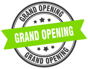 grand opening stamp. grand opening label on transparent background. round sign
