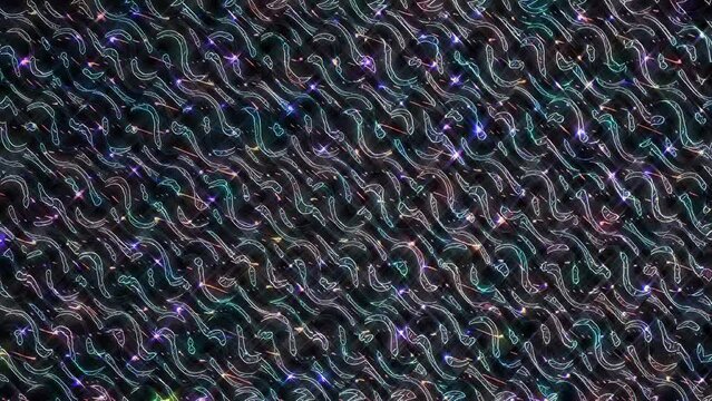 Bright shining dots set smooth movement colorful lines on for background