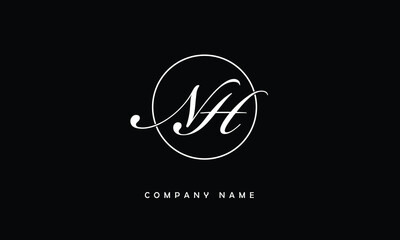 NH, HN, N, H Abstract Letters Logo Monogram