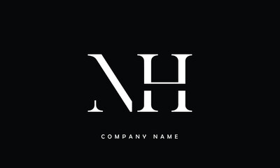 NH, HN, N, H Abstract Letters Logo Monogram
