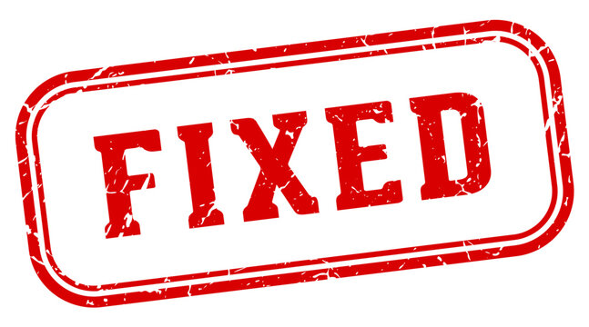 fixed stamp. fixed rectangular stamp on white background