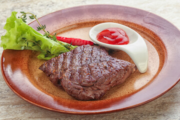 Grilled machete skirt beef steak