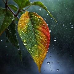 rain drops on leaves