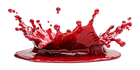 A red splash isolated on transparent background.