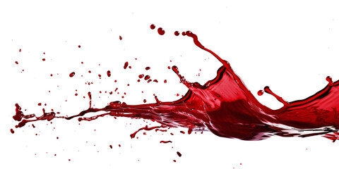 A red splash isolated on transparent background.