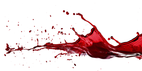 A red splash isolated on transparent background.