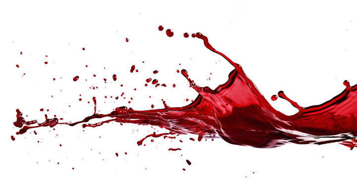 A red splash isolated on transparent background.