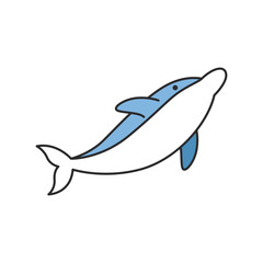 Obraz premium Dolphin flat icon. Isolated on white background. Vector illustration.