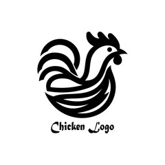Fototapeta na wymiar chicken-shaped logo design in a simple style