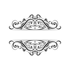 wedding invitation card vintage ornamental text box title frame illustration design 