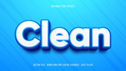 Editable text effect clean 3d style