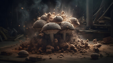  blow mushroom explosion explosion explosion 3d explosion explosion animation - obrazy, fototapety, plakaty
