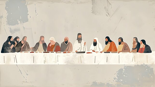 The Last Supper Muted Color Palette Illustration