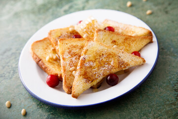 Traditional homemade French toast