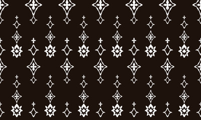 Hand drawn Nature vintages cross stitch traditional ethnic pattern paisley flower Ikat background abstract Aztec African Indonesian Indian seamless pattern.