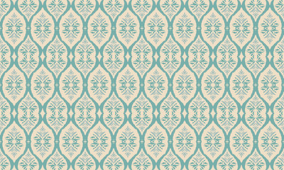 Hand drawn Digital seamless pattern block print batik vector ajrakh.