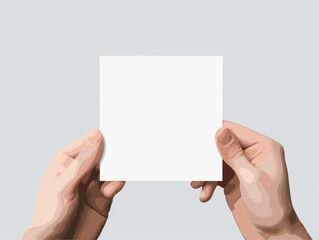 Obraz premium hand holding white card
