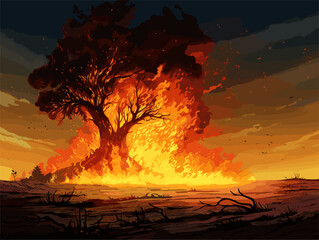 a forest on fire