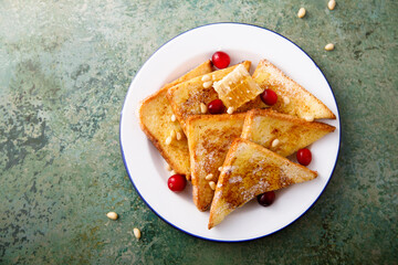 Traditional homemade French toast