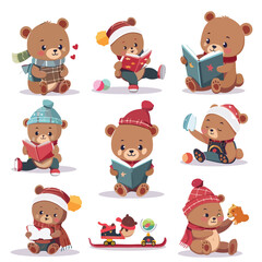 Cute baby character in differents activities set. Fu