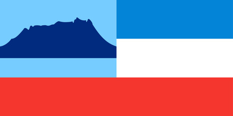 Flag of Sabah State (Malaysia) Negeri Sabah, Red, white and three different shades of blue