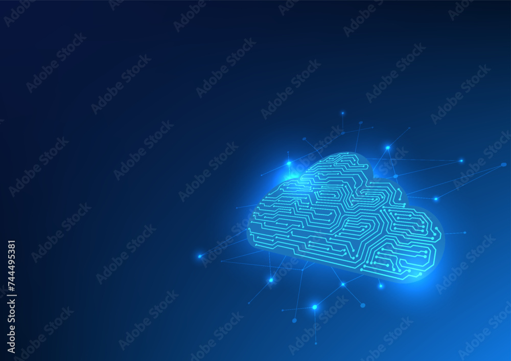 Poster cloud technology the cloud stores data locally and transfers it from anywhere in real time. via inte