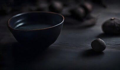 Obraz na płótnie Canvas black coffe cup , kintsugi golden marbling technique , classy handcrafted ceramic